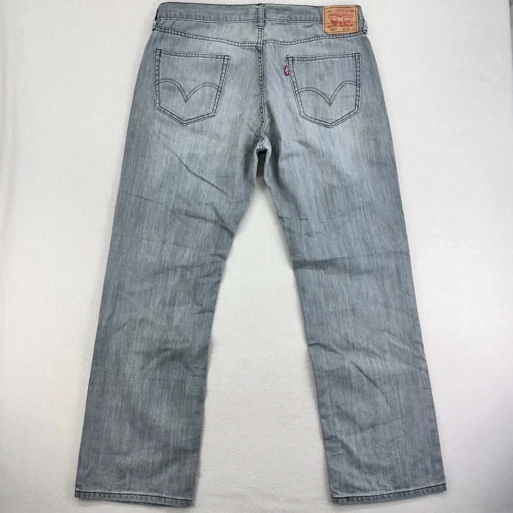 VTG Levi's Jeans 559 Men's 36x32 Grey Denim Relaxed‎ Y2K Loose Skater 00s Work